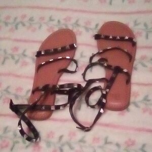 Cute black strap sandals